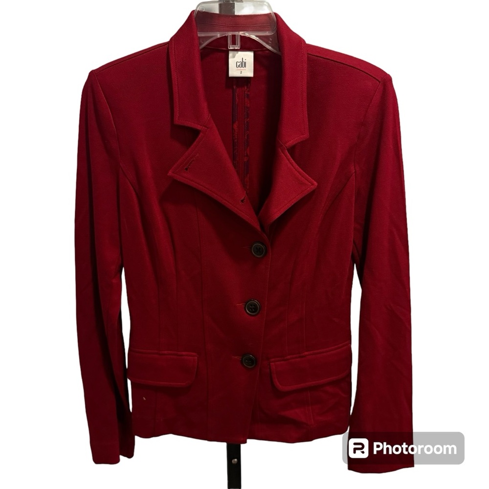 Cabi Outing Blazer Red Button Blazer, size 2